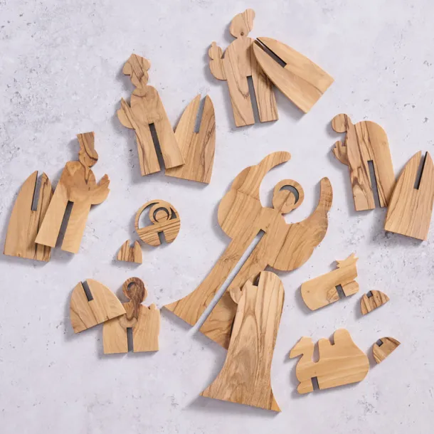 Collapsible Olive Wood Nativity