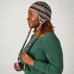 Colorful Stripes Wool Hat - Braid Ties