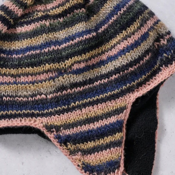 Colorful Stripes Wool Hat - Braid Ties