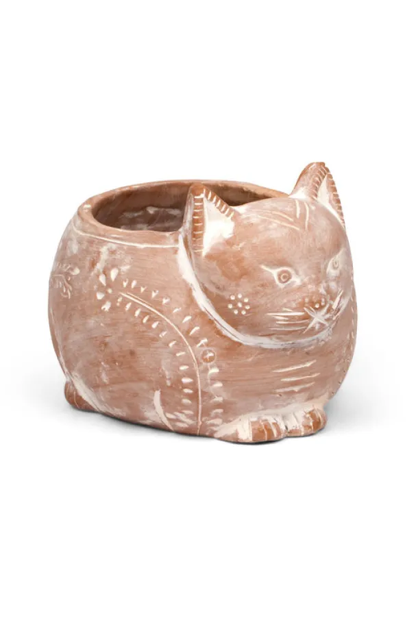 Crouching Cat Planter