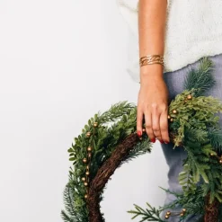 Cut Leaves Brass Bangle