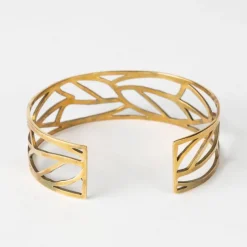 Cut Leaves Brass Bangle