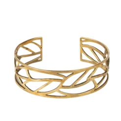 Cut Leaves Brass Bangle
