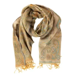 Desert Sand Paisley Wool Scarf