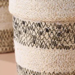 Dorakata Stitched Jute Basket - 6.5