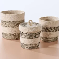 Dorakata Stitched Jute Basket - 6.5