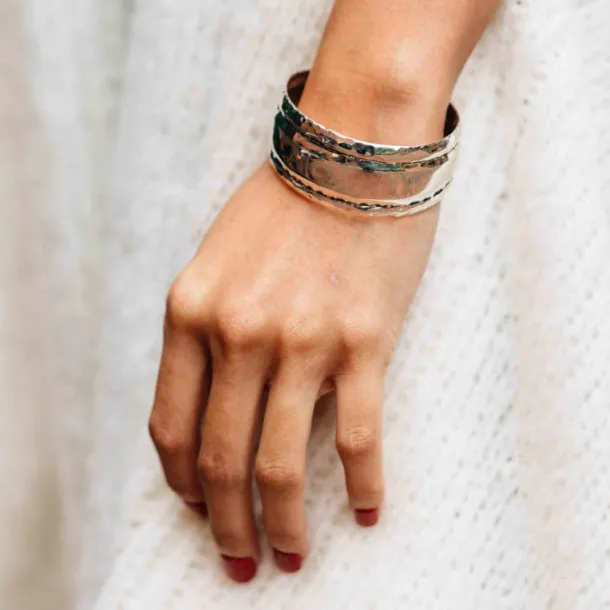 Edgy Cuff Silver Bracelet