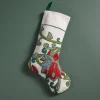 Embroidered Floral Christmas Stocking