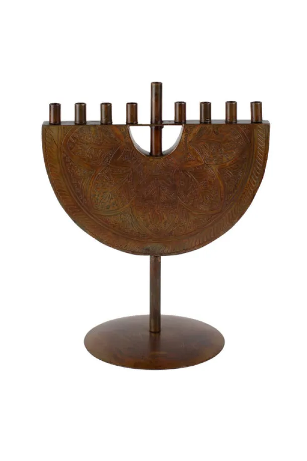 Engraved Iron Menorah