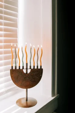 Engraved Iron Menorah