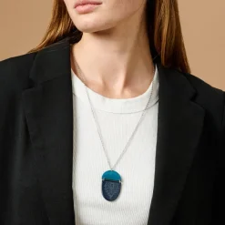 Etched Paisley Tagua Necklace