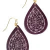 Etched Tagua Teardrop Earrings