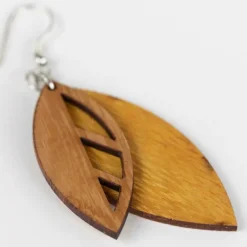 Falling Leaves Wood Earrings