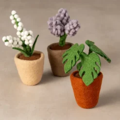 Felted Flower Pot - Leaves