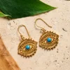 Firoza Evil Eye Dangle Earrings