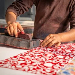 Floral Blooms Red Tablecloth