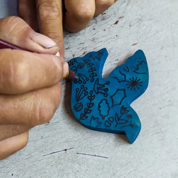 Flowered Dove Ornament