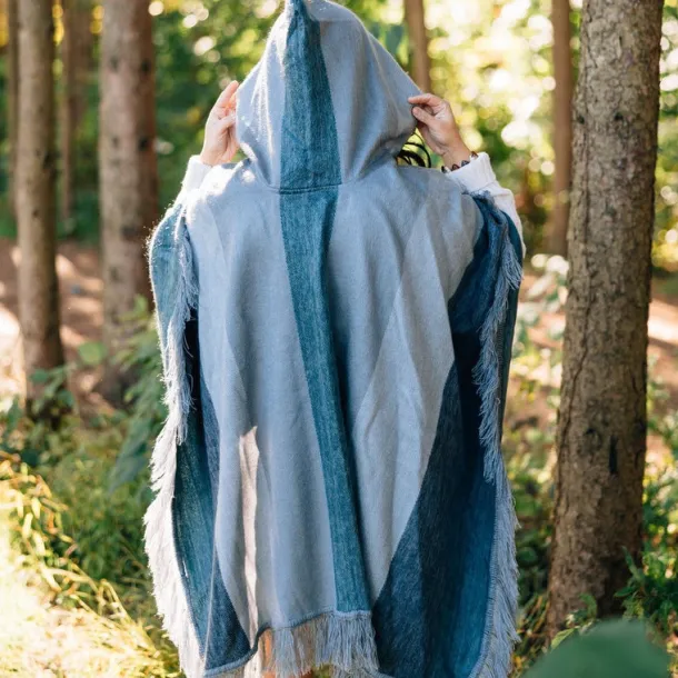 Frozen Pines Hooded Poncho