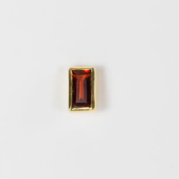 Garnet Gold Baguette Earrings