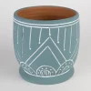 Geo Teal Terracotta Planter