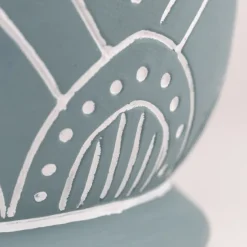 Geo Teal Terracotta Planter