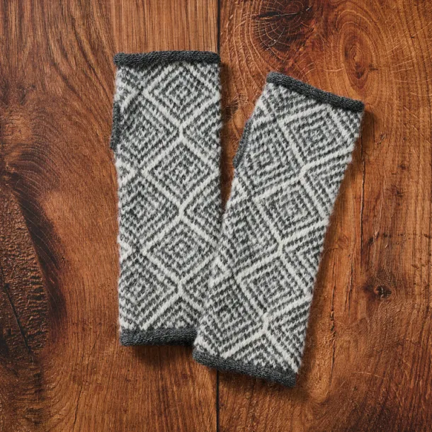 Geometric Alpaca Wool Wrist Warmers