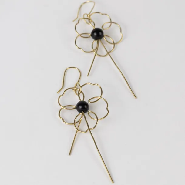 Gilded Floral Silhouette Earrings