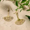 Ginkgo Leaf Dangle Earrings