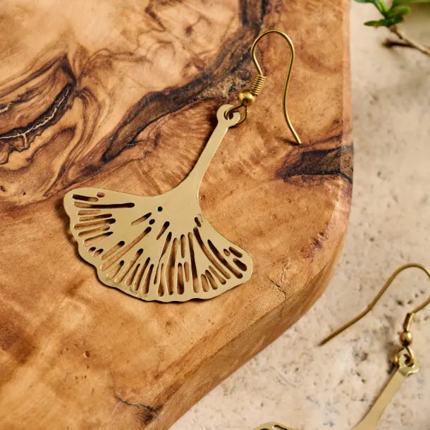 Ginkgo Leaf Dangle Earrings