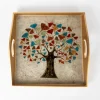 Ginkgo Tree Reverse Painted Tray