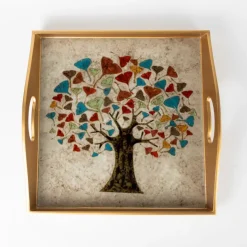 Ginkgo Tree Reverse Painted Tray