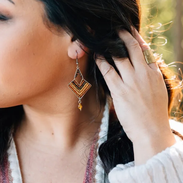 Gold Dust Beaded Earrings