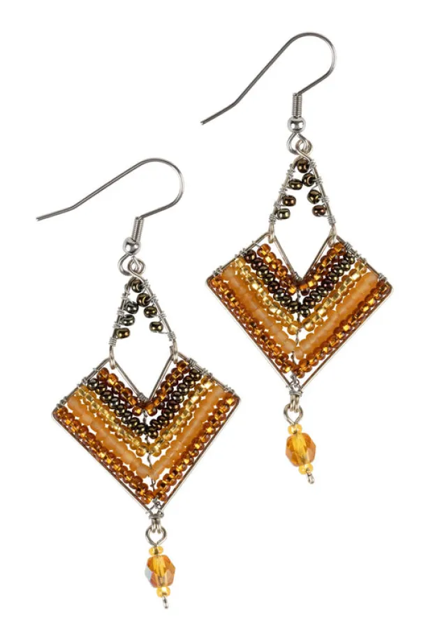 Gold Dust Beaded Earrings