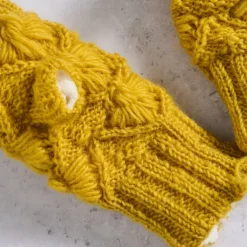 Golden Light Knit Wrist Warmers