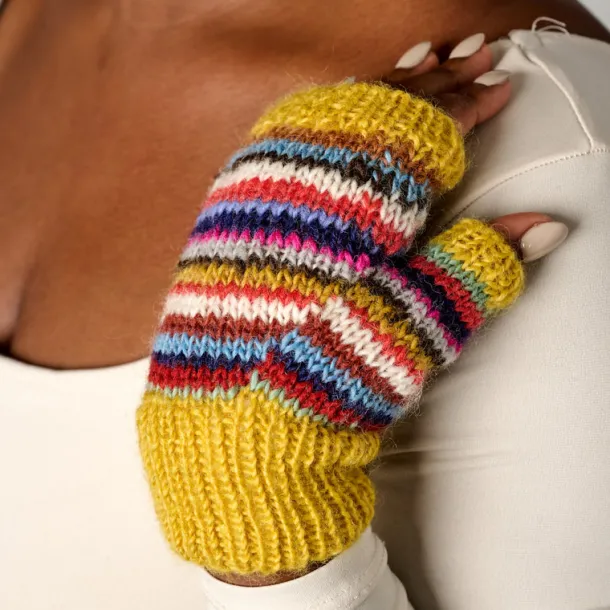 Golden Striped Wrist Warmers