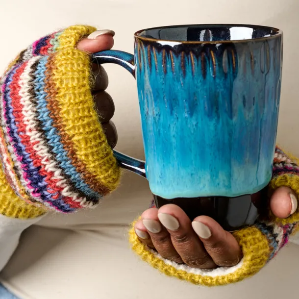 Golden Striped Wrist Warmers