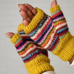Golden Striped Wrist Warmers