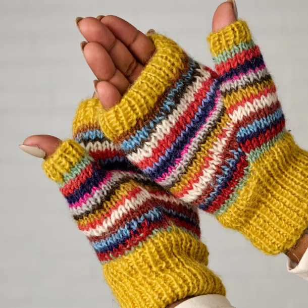 Golden Striped Wrist Warmers
