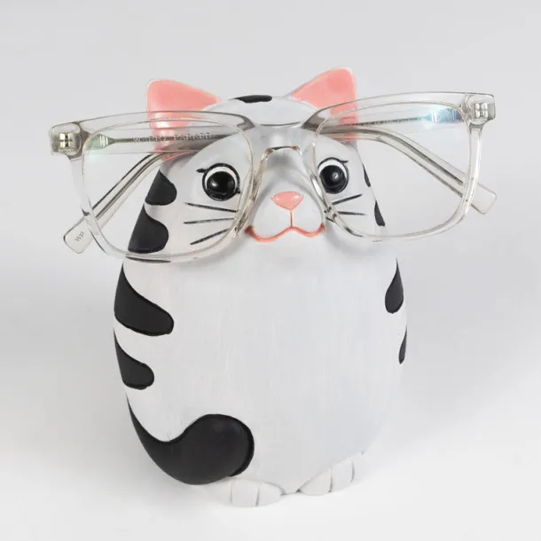 Gray Cat Eyeglass Holder