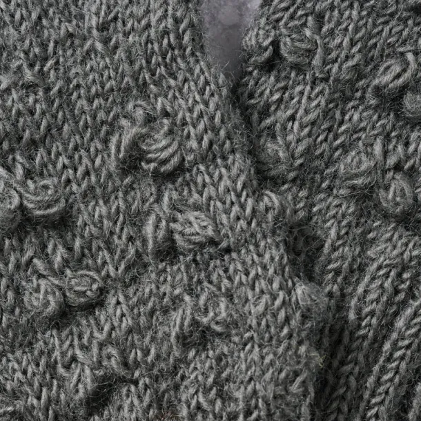 Gray Knobby Wool Gloves