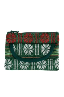 Green Jacquard Coin Purse