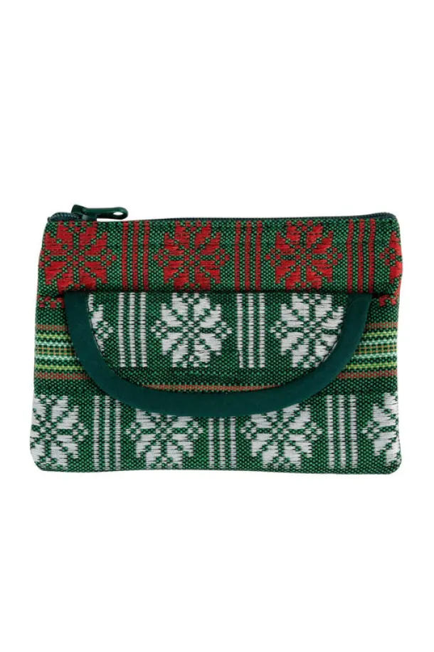 Green Jacquard Coin Purse
