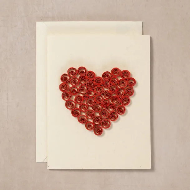 Handcrafted Quilled Heart Card