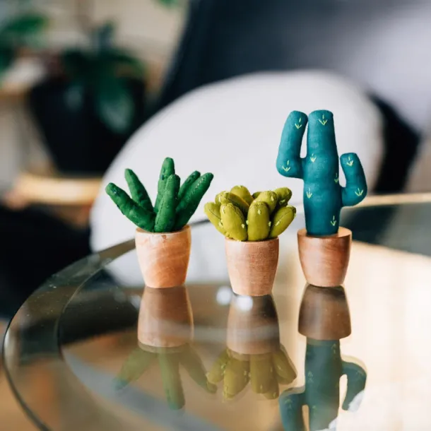 Handmade Mini Cotton Aloe Vera Plant
