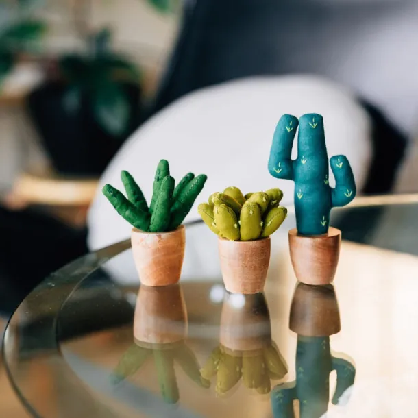 Handmade Mini Cotton Prickly Pear Cactus