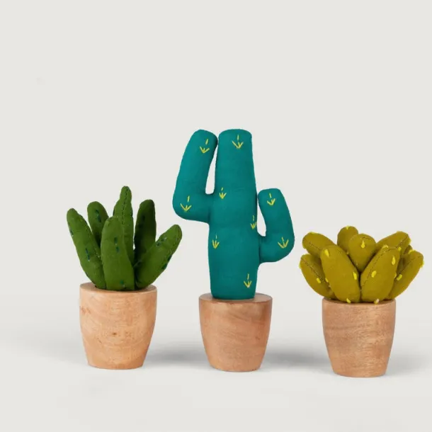 Handmade Mini Cotton Saguaro Cactus