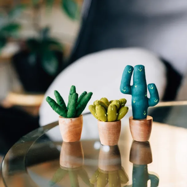 Handmade Mini Cotton Saguaro Cactus