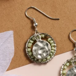 Hara Beaded Disc Earrings
