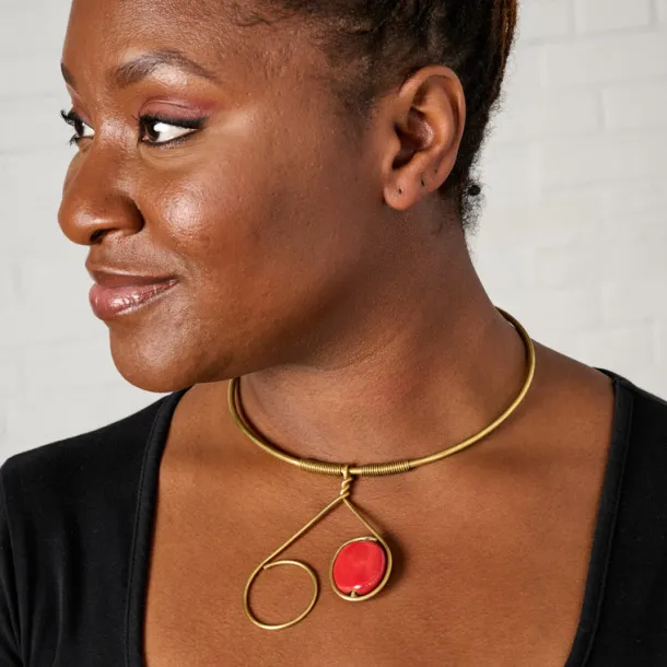 Hiari Asymmetrical Brass Choker