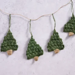 Holly Jolly Trees Crochet Garland